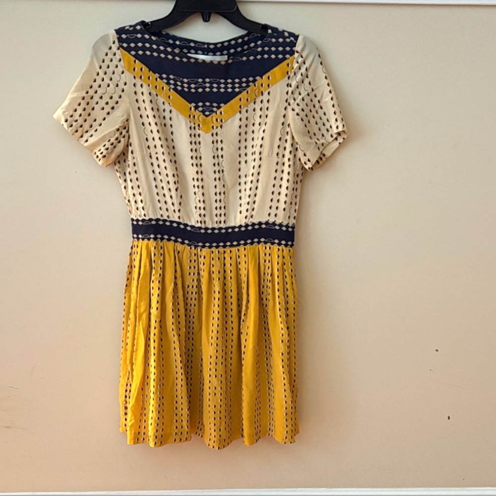 Lauren Moffatt Charming Yellow and Blue Dress - Picture 2 of 13